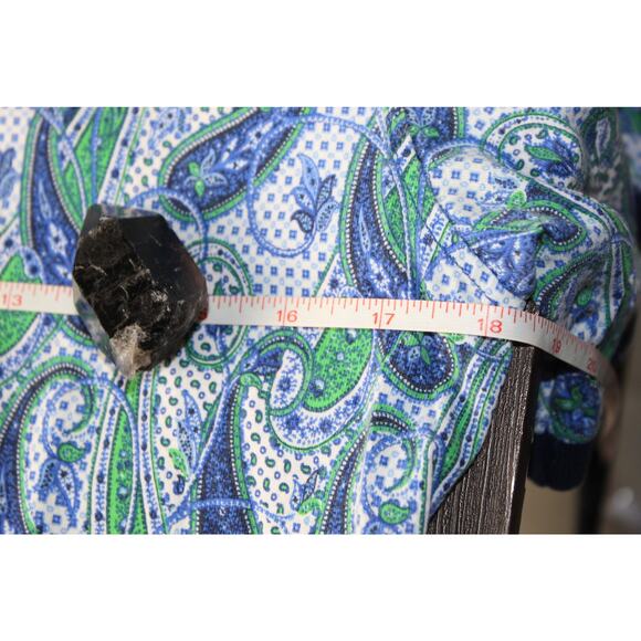 Robert Graham Polo Shirt Paisley Blue Green Classic Fit Luxury Men's XS - Picture 8 of 10